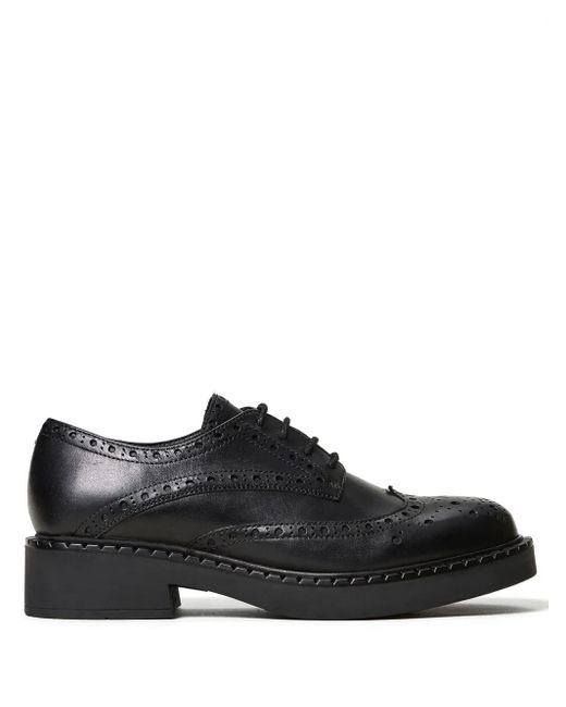 Twinset Black Leather Lace-Up Shoes