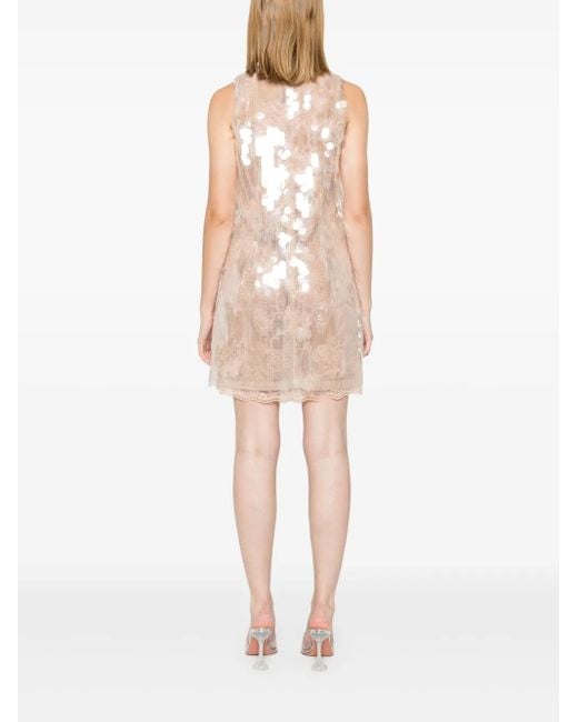 Abito Corto Con Paillettes di Ermanno Scervino in Natural