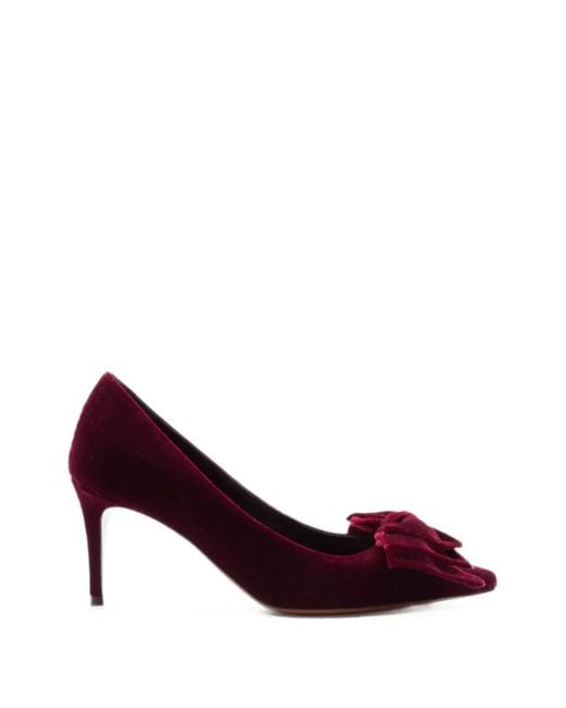 Roberto Festa Purple Flowy Bow-Detail Pumps