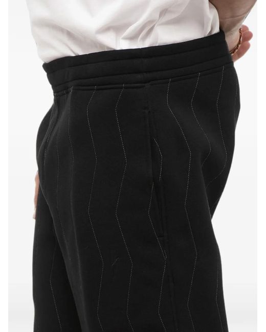 Neil Barrett Black Embroidered Loose-Fit Track Pants for men