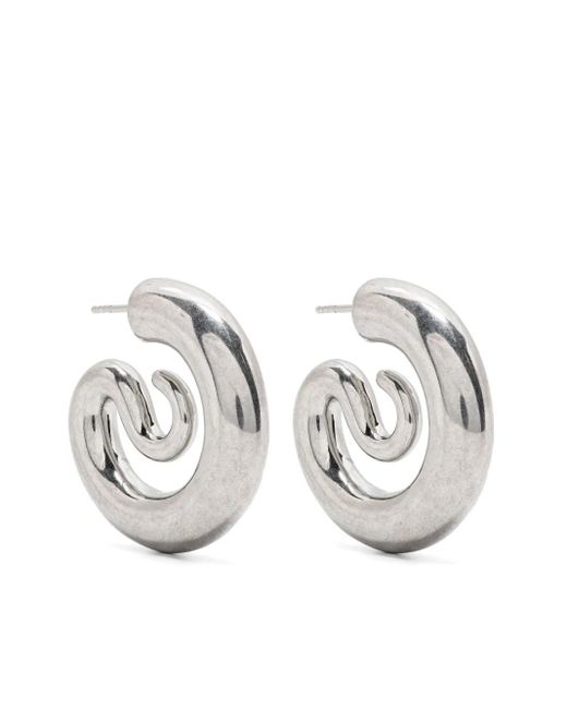 Panconesi White Small Serpent Earrings