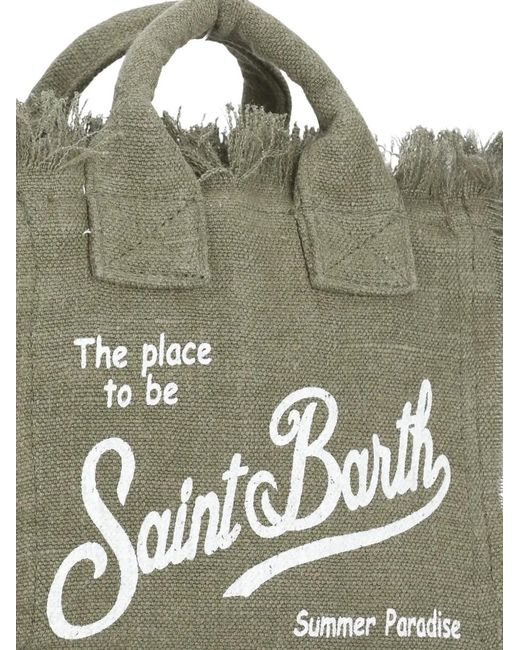 Mc2 Saint Barth Green Colette Frayed Tote Bag