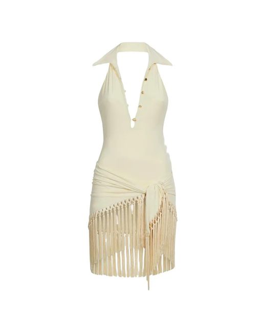 Taller Marmo White Grand Tropicana Fringed-Detail Swimsuit