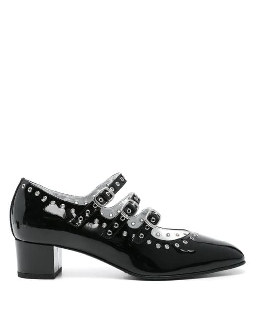 CAREL PARIS Black 40Mm Eyelet-Detail Pumps