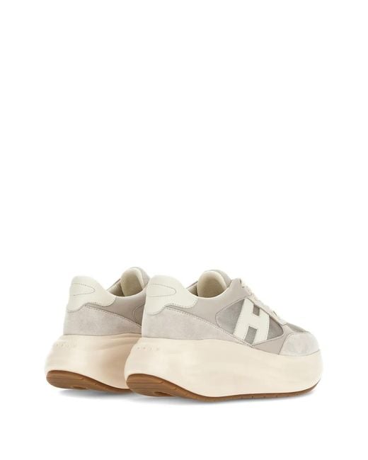 Hogan White H696 Lace-Up Fastening Sneakers