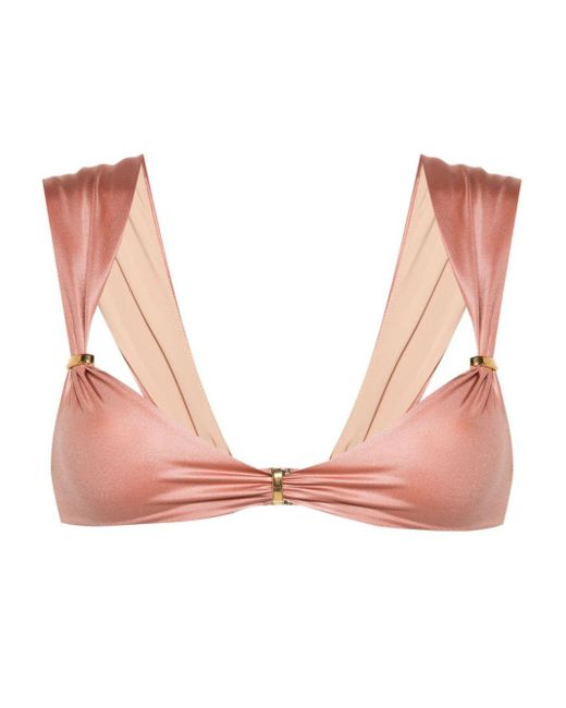 DSquared² Pink Ring-detail Bikini Top