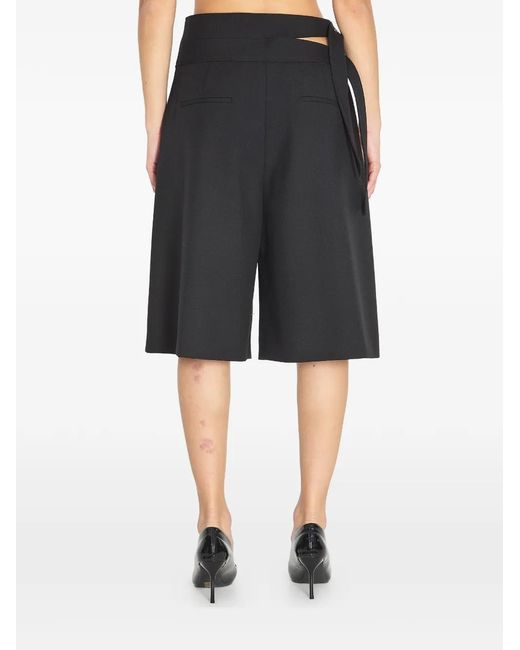 Chloé Black Double-Belt Pleated Shorts