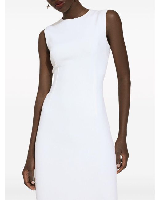 Dolce & Gabbana Mouwloze Midi-jurk in het White