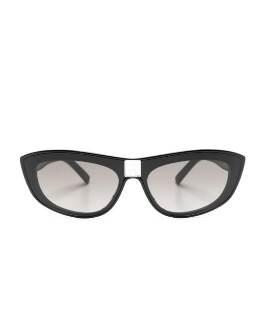 Givenchy Black Logo-Plaque Cat-Eye Sunglasses