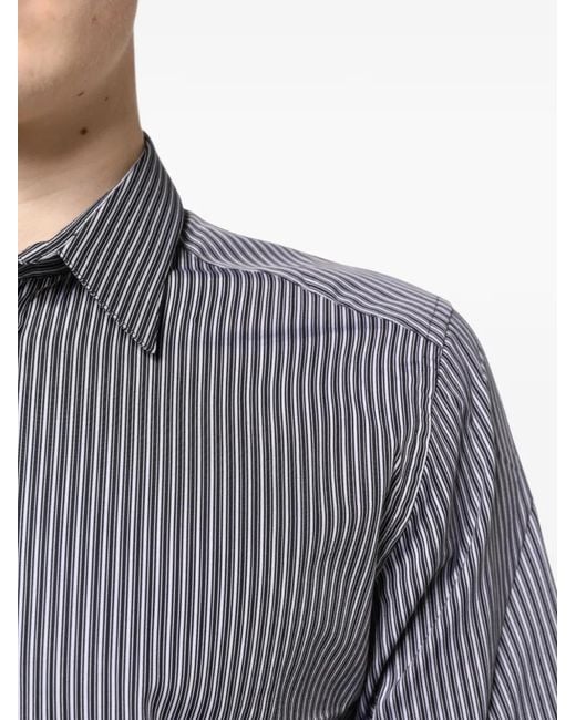Dolce & Gabbana Gray Striped Long-Sleeve Shirt for men