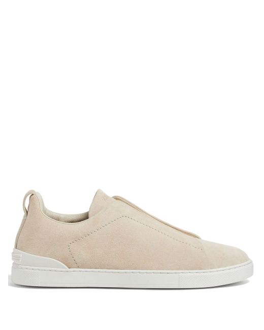 Zegna Natural Triple Stitch Low-top Sneaker Shoes for men