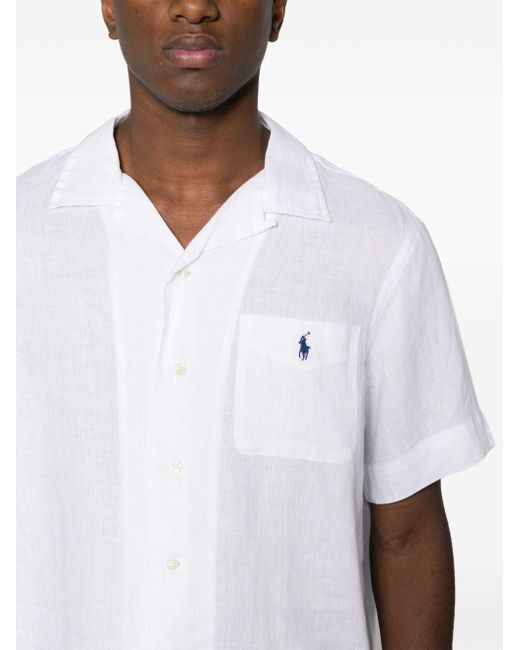 Polo Ralph Lauren Leinenhemd mit Polo Pony-Stickerei in White für Herren