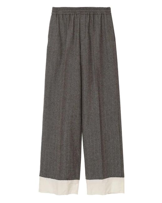 Undercover Up2E1507 Broek Met Elastische Taille En Visgraatpatroon in het Gray