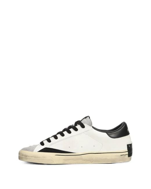 Crime London White Distressed 2.0 Leather Sneakers for men