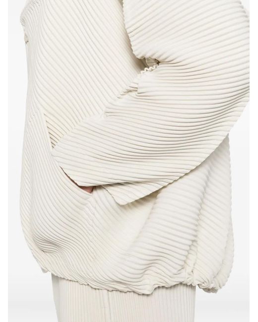 Homme Plissé Issey Miyake White Mc: September Pleated Jacket for men