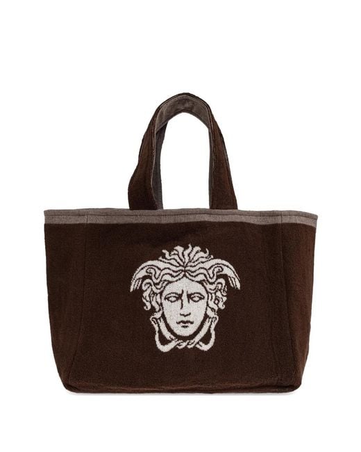 Versace Brown Medusa-Motif Tote Bag