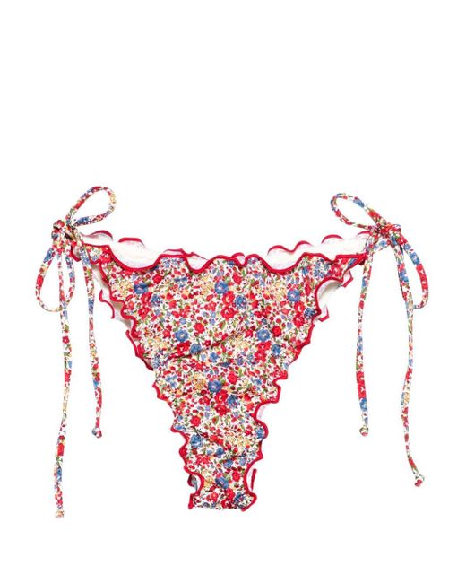 Mc2 Saint Barth Pink Miami Floral-print Bikini Bottoms