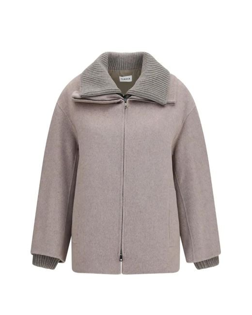 P.A.R.O.S.H. Gray Quilted Layered Wool Jacket