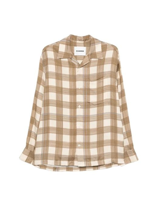Jil Sander Natural Check-Print Shirt for men