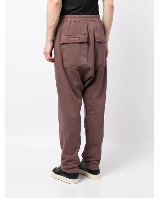 Rick Owens Brown Drawstring-Waistband Drop-Crotch Trousers for men