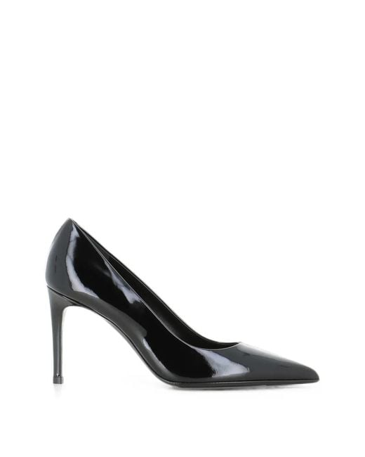 Sergio Levantesi Black Patent-Finish Pointed-Toe Pumps