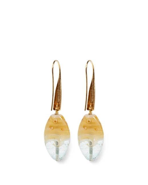 Forte_forte Metallic Glass-Pendant Drop Earrings
