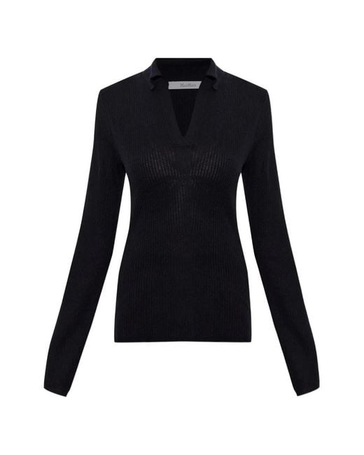 Max Mara Black Ribbed-Knit Gergo Sweater
