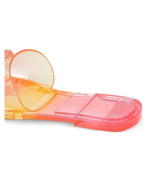 Kurt Geiger Pink Maddison Eagle-Head Flat Sandals