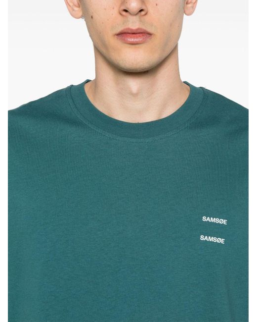 Samsøe & Samsøe Green Joel Logo-print T-shirt for men