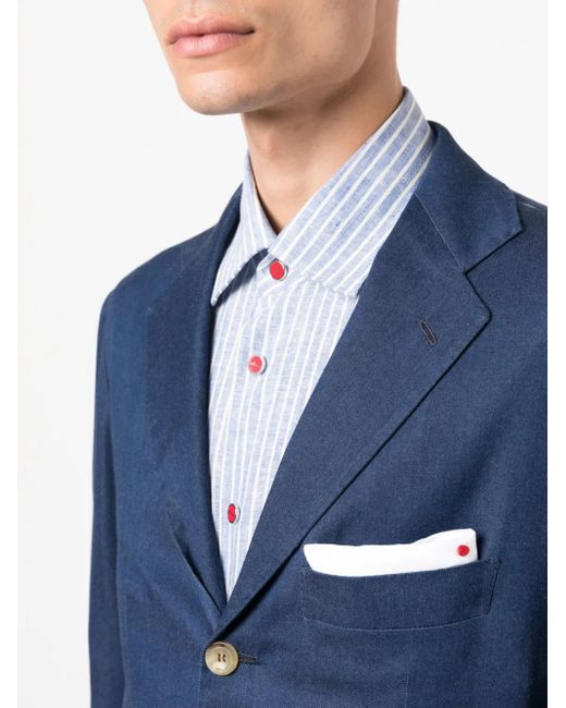 メンズ Kiton シングルジャケット Blue