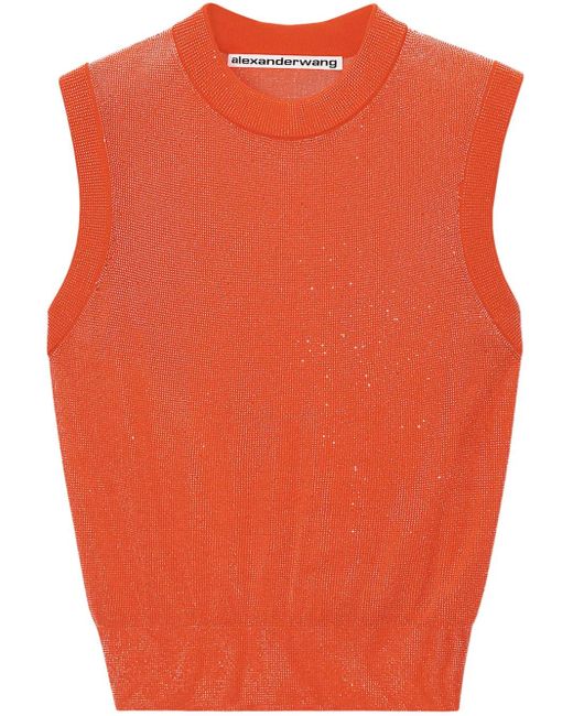 Top sin mangas con cuello falso Alexander Wang de color Orange