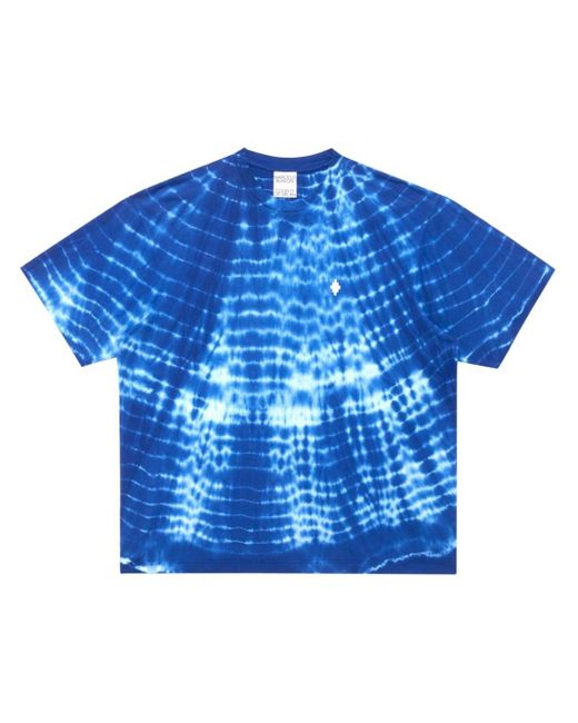Marcelo Burlon Blue Aop Soundwaves-print T-shirt for men