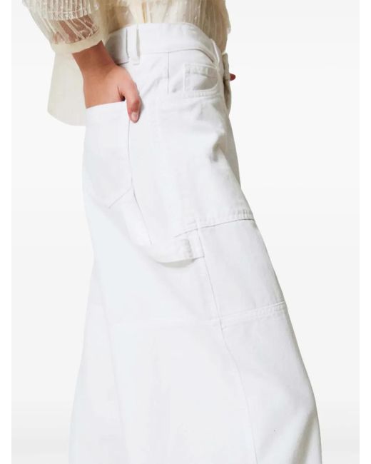 Vaqueros Anchos Tipo Cargo Twinset de color White