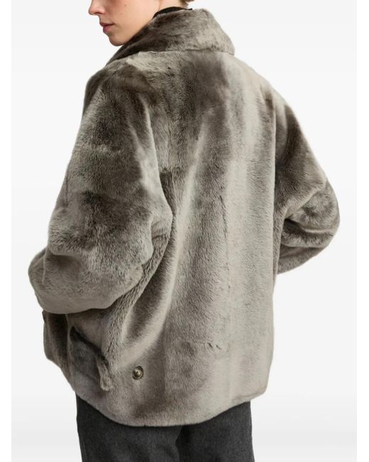 Yves Salomon Green Wool Double-Breasted Coat