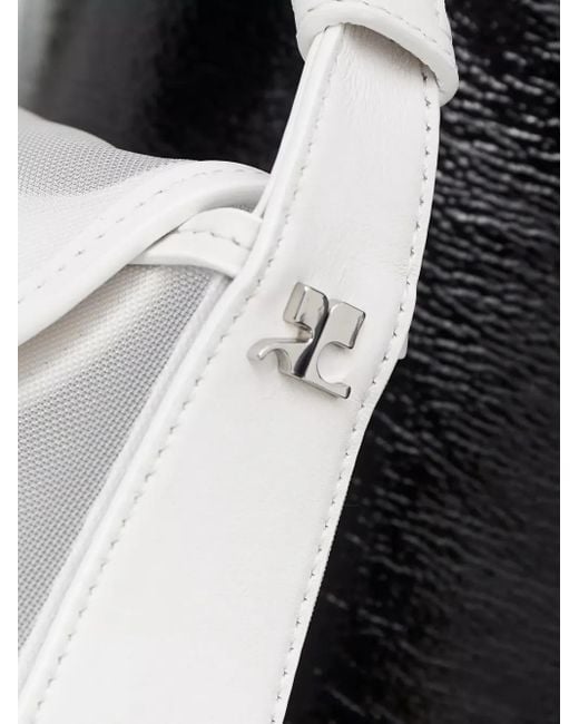 Courreges White Schultertasche mit geschwungener Klappe