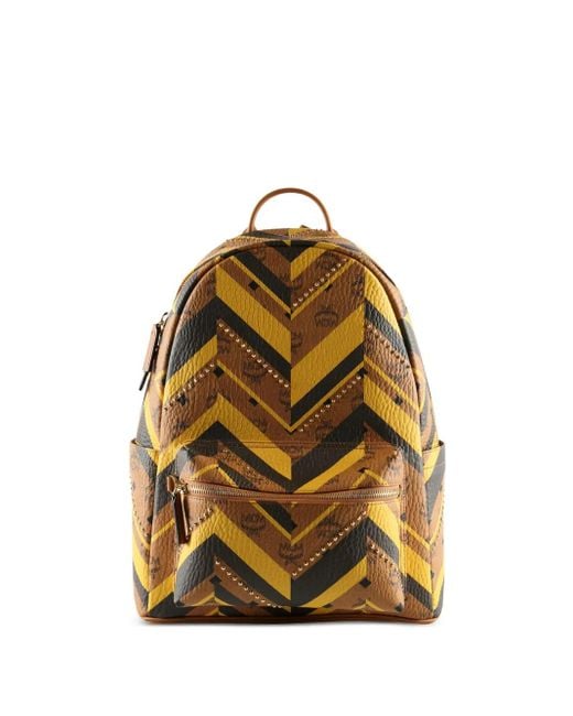 MCM Brown Rucksack Mit Zickzack-Print