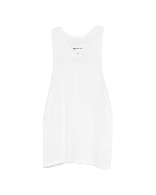 EMERSON RENALDI White Pullunder Mit V-Ausschnitt