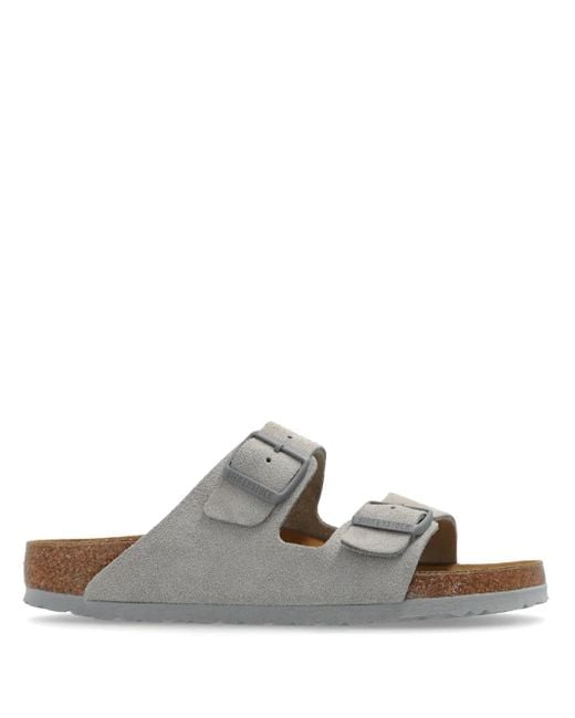 Birkenstock White Arizona Suede Sandals for men