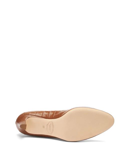 Scarosso Brown Deva 50Mm Crocodile-Effect Pumps