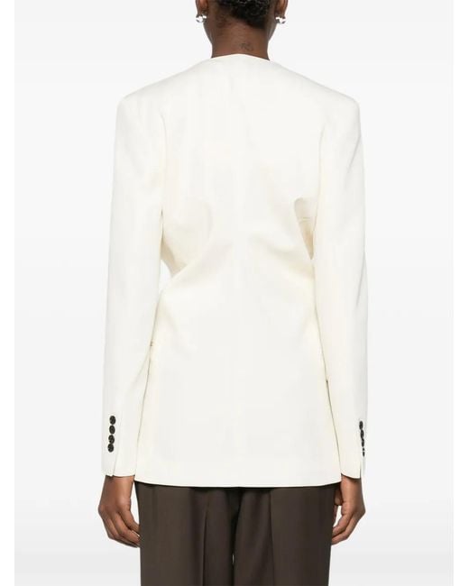 Totême White Slouch Buttoned Blazer