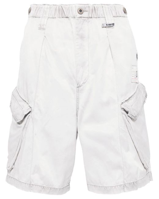 Maison Mihara Yasuhiro White Logo-tag Cargo Shorts for men