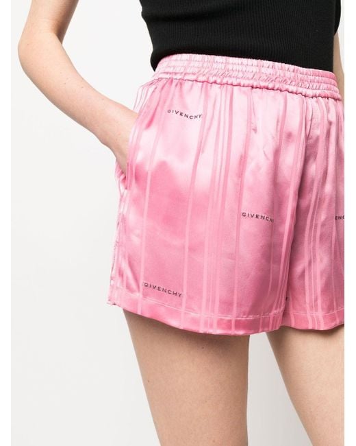 Givenchy Pink Satin-Finish Mini Shorts