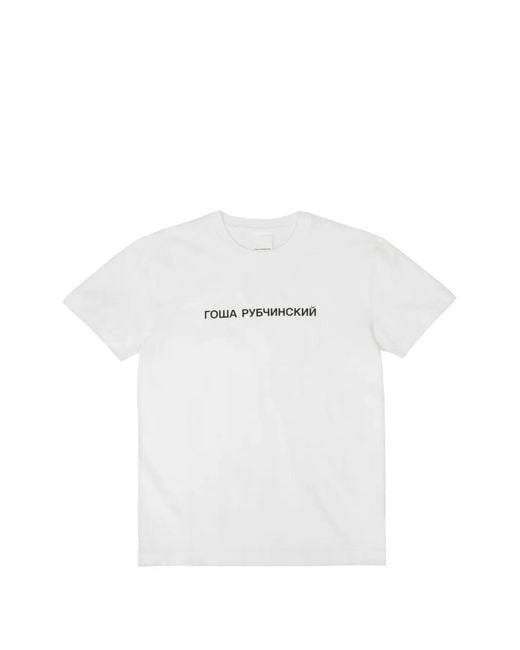 Gosha Rubchinskiy White Logo-Print Regular-Fit T-Shirt