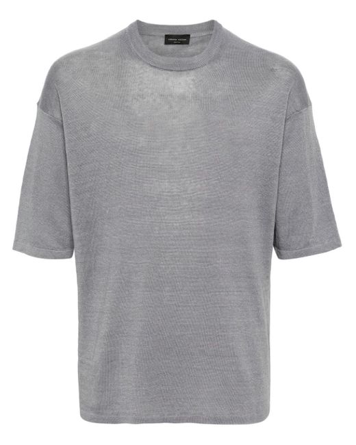 Roberto Collina Gestricktes T-Shirt in Gray für Herren