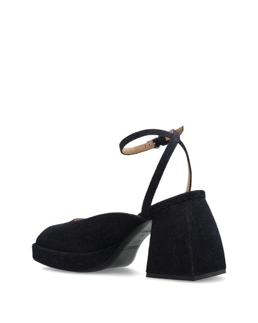 NODALETO White Platform Denim Pumps