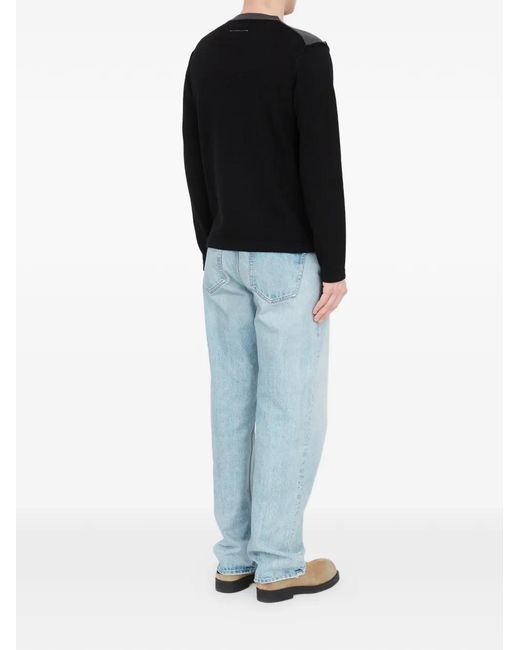 MM6 by Maison Margiela Black Crew Neck Jumper for men