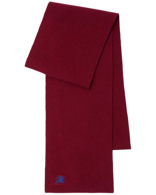Burberry Red Equestrian Knight Cashmere Scarf