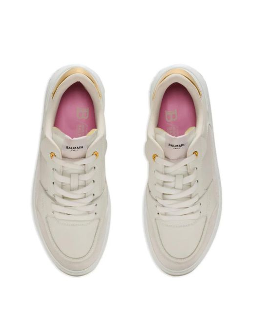 Balmain White B-Court Flip Sneakers