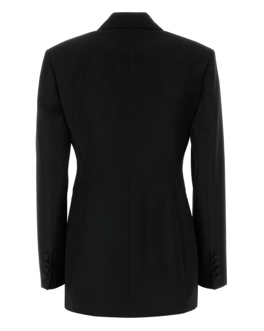 Blumarine Black Rose-Embellished Wool Blazer