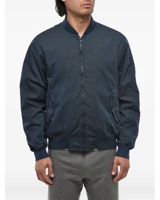Corneliani Blue Zip-Up Bomber Jacket for men